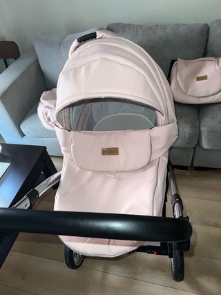 Carro de bebé rosa palo 3 piezas