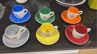 Juego de café de cerámica multicolor