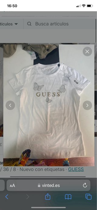 Camiseta Guess Blanca Talla S