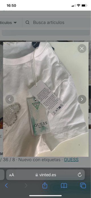 Camiseta Guess Blanca Talla S