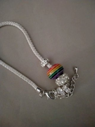 Bracciale Pandora Cuore Arcobaleno Argento