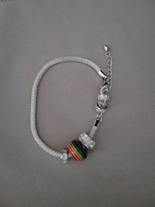 Bracciale Pandora Cuore Arcobaleno Argento