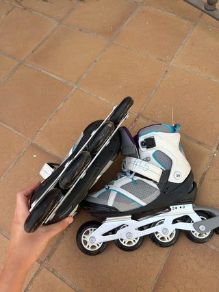 Patines en línea Oxelo morados y azules talla 39