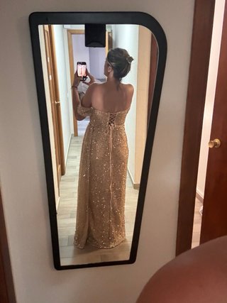 Vestido de fiesta lentejuelas dorado,sin estrenar,