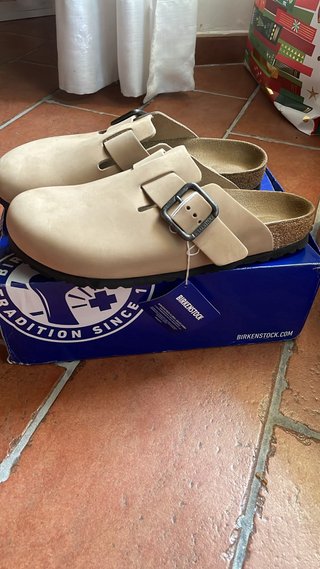 Birkenstock Boston Beige Nuove con Cartellino