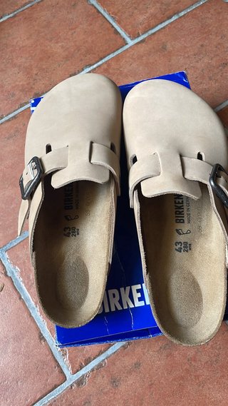 Birkenstock Boston Beige Nuove con Cartellino