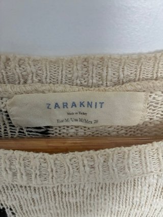 Jersey Zaraknit Corazones Beige Talla Única