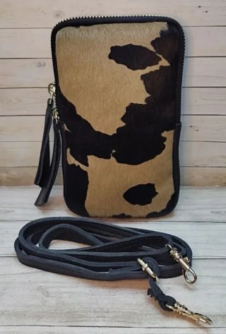 OFERTA. BOLSO PARA EL MÓVIL PIEL. VACA MARRÓN