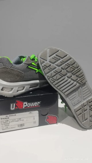 Zapatos de seguridad U-Power grises y verdes
