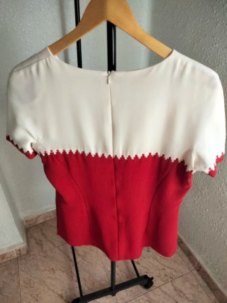 Conjunto Top Rojo y Blanco