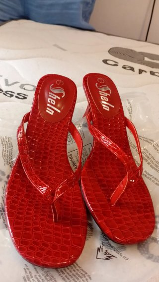 Sandalias tacón Shein rojas T37 nuevas