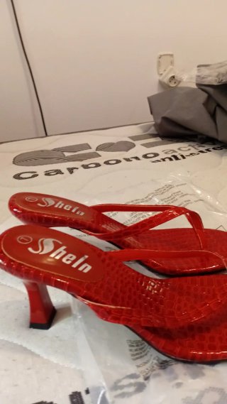 Sandalias tacón Shein rojas T37 nuevas