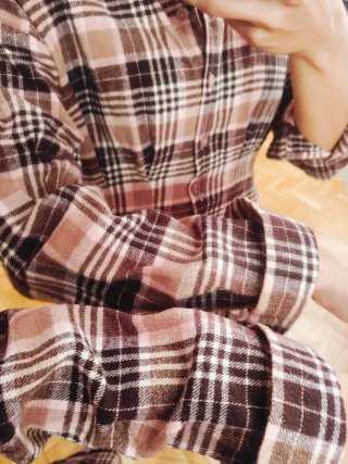 Vestido de cuadros marrón