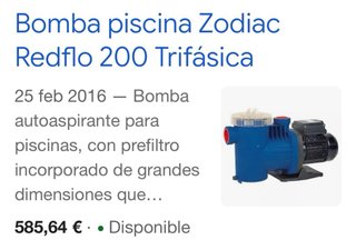 Bomba Zodiac RedFlo 200 T Piscina