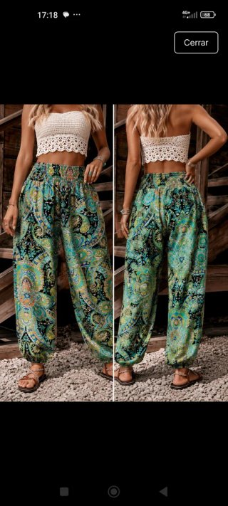Pantalón bombacho estampado sin estrenar