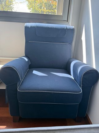 Butaca Azul de Tela Reclinable