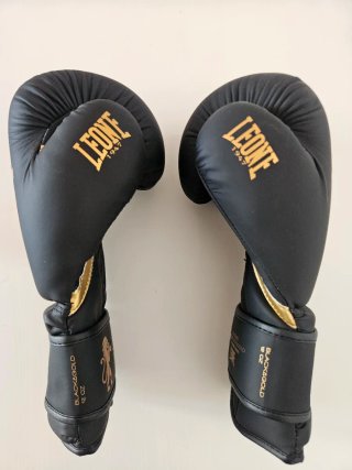 LEONE Guantes Boxeo Idol Black & Gold