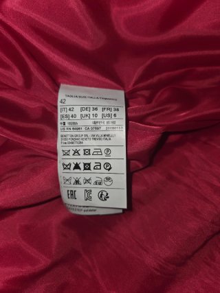 Cappotto Benetton Lana Rosso Tg 42