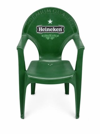 Silla de plástico verde Heineken