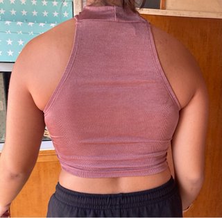 Top crop Shein rosa envejecido