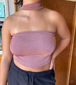 Top crop Shein rosa envejecido