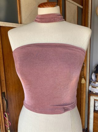 Top crop Shein rosa envejecido