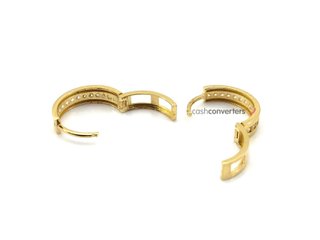 argollas oro 18k con piedra con circonita