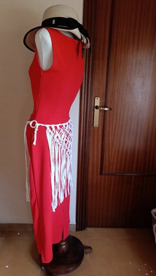 Pareo tejido macramé blanco
