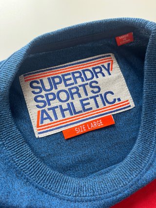 Camiseta Superdry Hombre Manga Larga Azul Roja