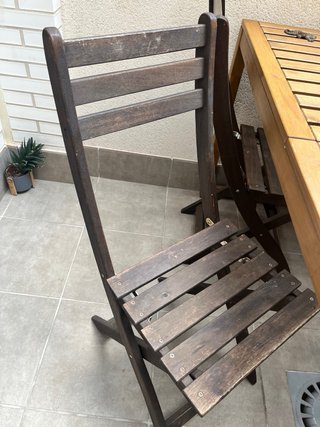 Mesa y Sillas de Madera para Terraza