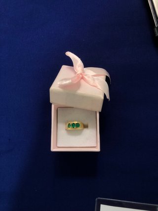 Anillo Oro 18k Esmeraldas Naturales