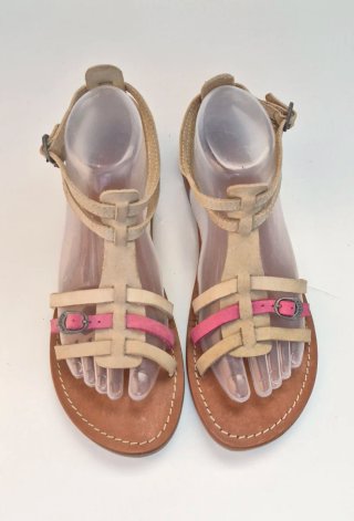 Sandalias piel Kickers Talla 39 Beige/Rosa
