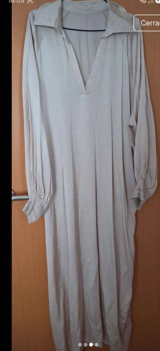Túnica larga beige talla única