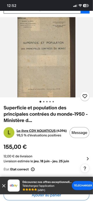 Superficie et population des principales contrées