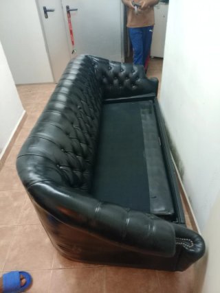 Sofá Cama Piel Negro