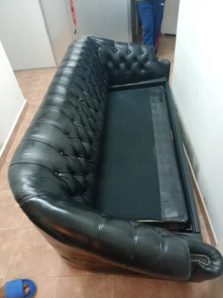 Sofá Cama Piel Negro