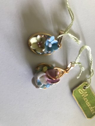 Colgantes Manises Porcelana y Oro 24k