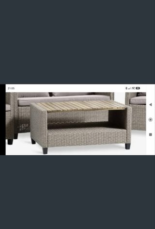 Mesa Centro Jardín Mimbre Beige Nueva
