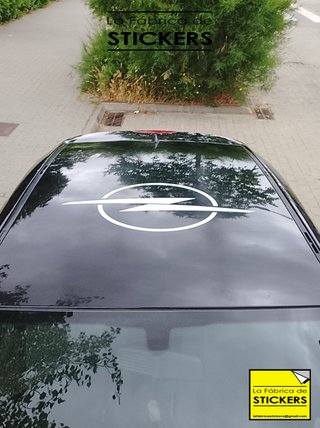 Pegatina vinilo de corte logotipo OPEL,color negro