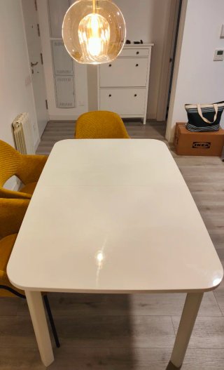 Mesa extensible blanca 150/205/260x95cm