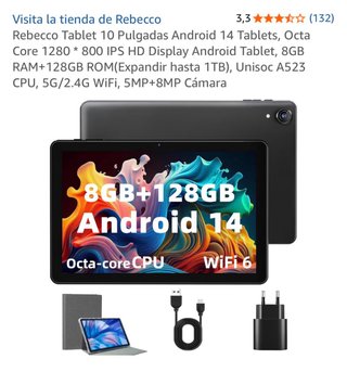 Tablet Rebecco 10 Android 14 8GB RAM 128GB