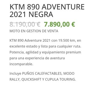KTM 890 Adventure Negra 2021