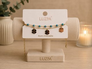 Pulsera Luzia Acero Dorado con Circonitas