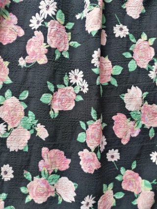 Vestido largo H&M floral negro y rosa Talla S