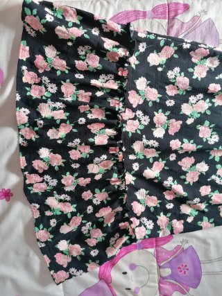 Vestido largo H&M floral negro y rosa Talla S
