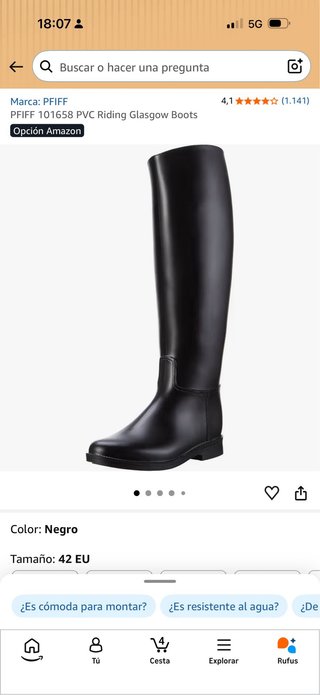 Botas de agua negras talla 38