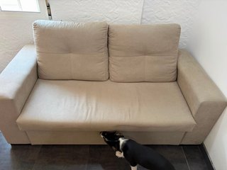 Sofá 2 plazas tela beige 3 meses uso