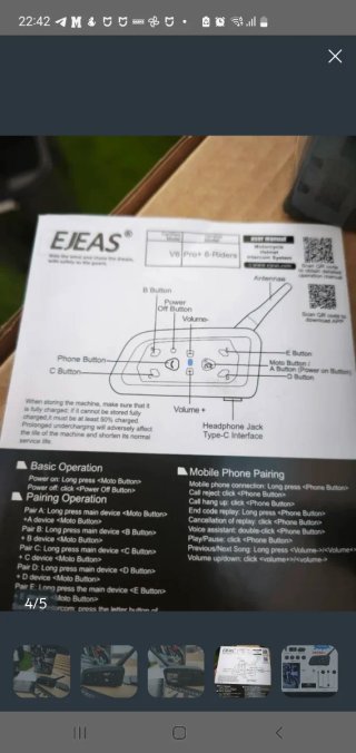 Intercomunicador EJEAS V6 Pro + Moto