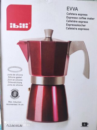 Cafetera Express EVVA- 3-6 Tazas color rojo.