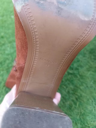 Botines tacón serraje Mango talla 40